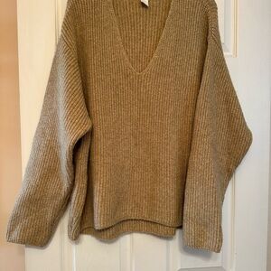 H&M Tan V-Neck Sweater